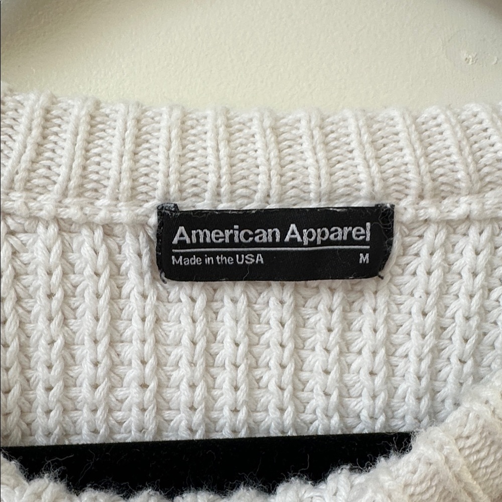 American Apparel cotton white knit sweater - Picture 2 of 4